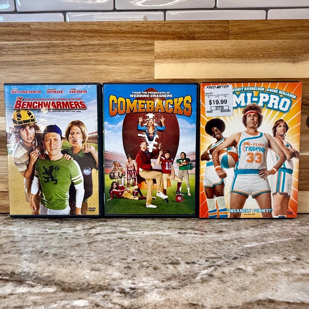 📀 Sports Comedy DVD Bundle – The Benchwarmers + The Comebacks + Semi‑Pro 🏈⚾😂